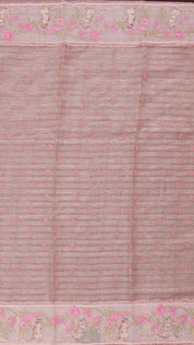 Light Mauve Tissu Saree with Designer Border