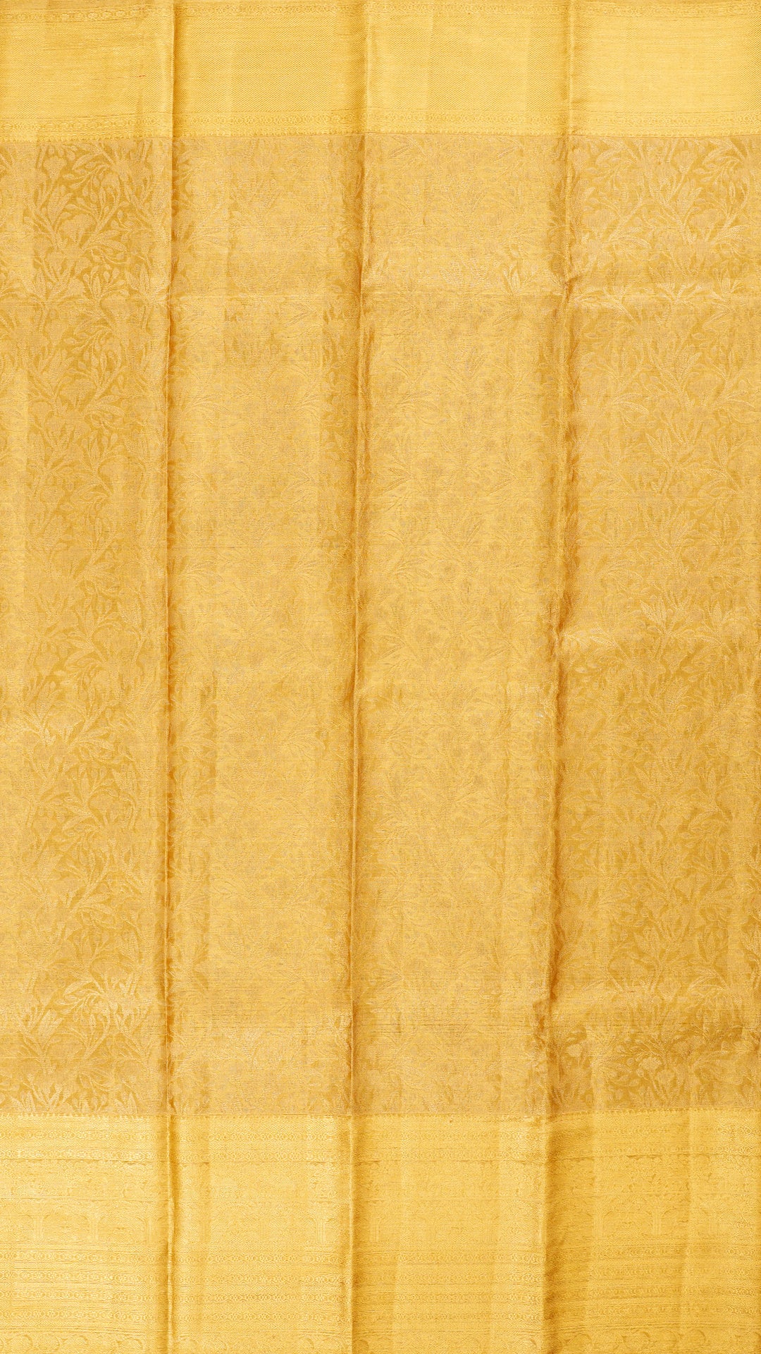 Golden Self Zari Kanchi Pattu Silk Saree with Tissue Border