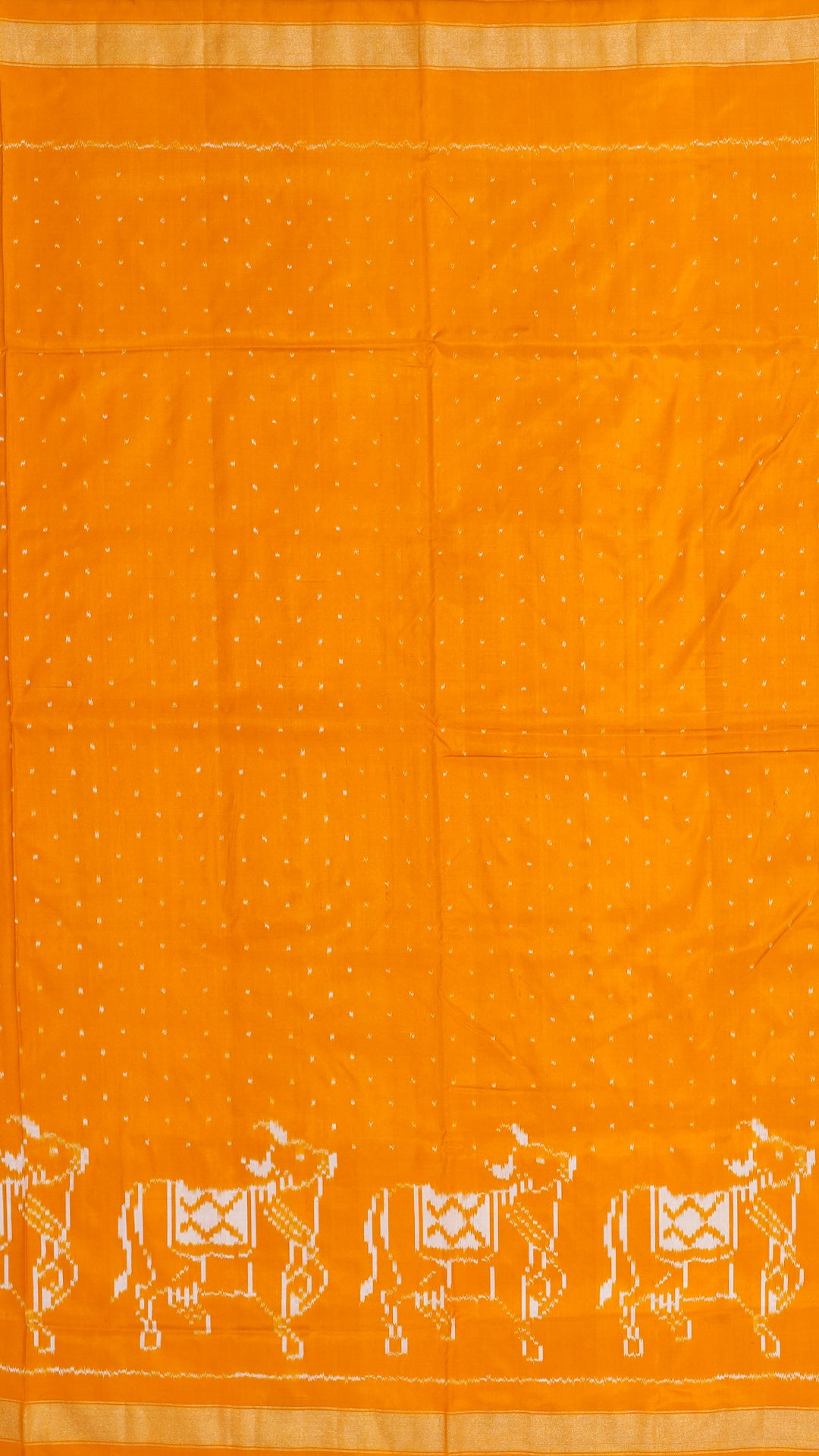Mustard Yellow Ikkat Saree with Subtle Elegance