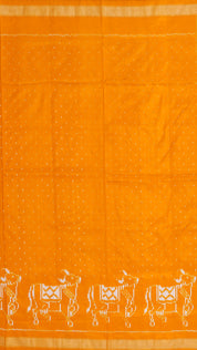 Mustard Yellow Ikkat Saree with Subtle Elegance