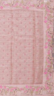 Light Mauve Tissu Saree with Designer Border