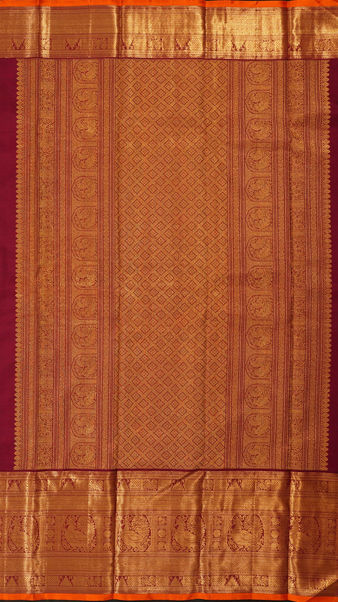 Bright Yellow Kanchi Pattu Saree with Silver Butta