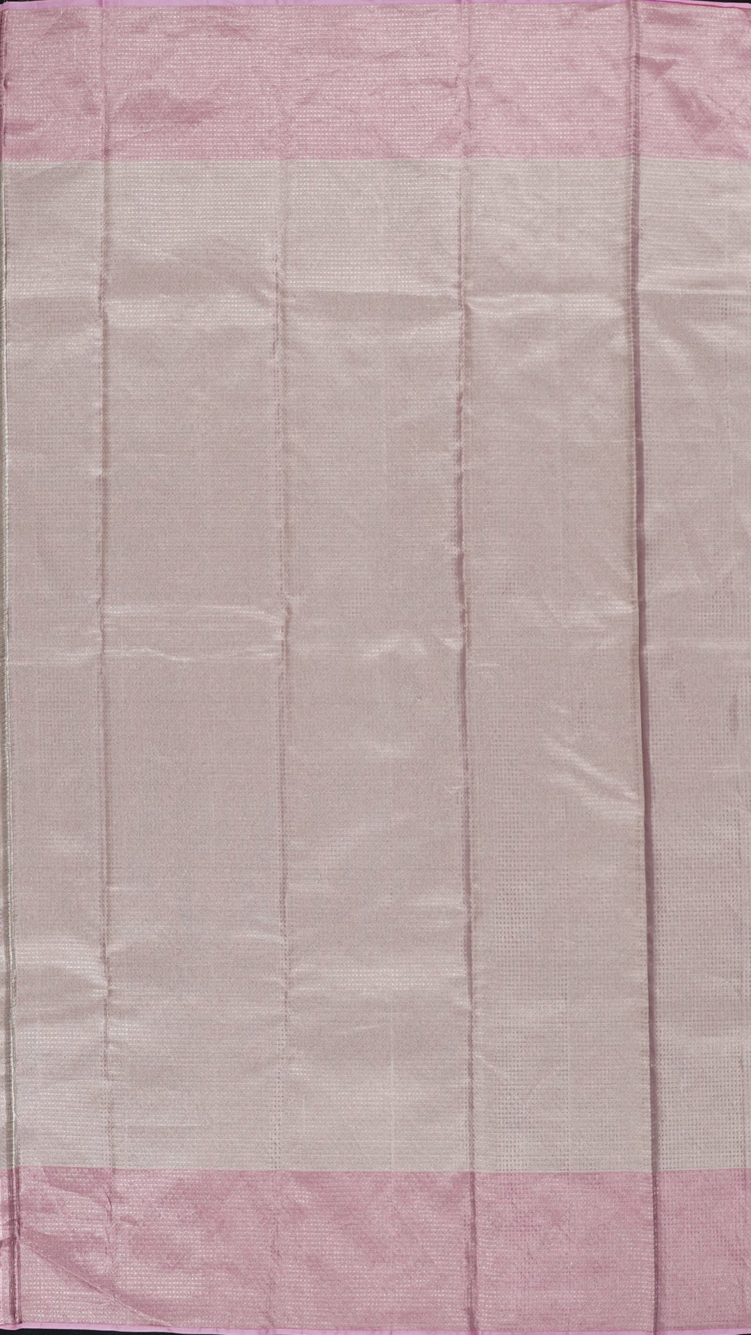 Silver Kanchi Saree with Lavender Contrast and Geometric Accents