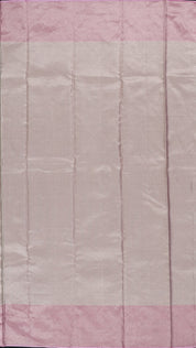 Silver Kanchi Saree with Lavender Contrast and Geometric Accents