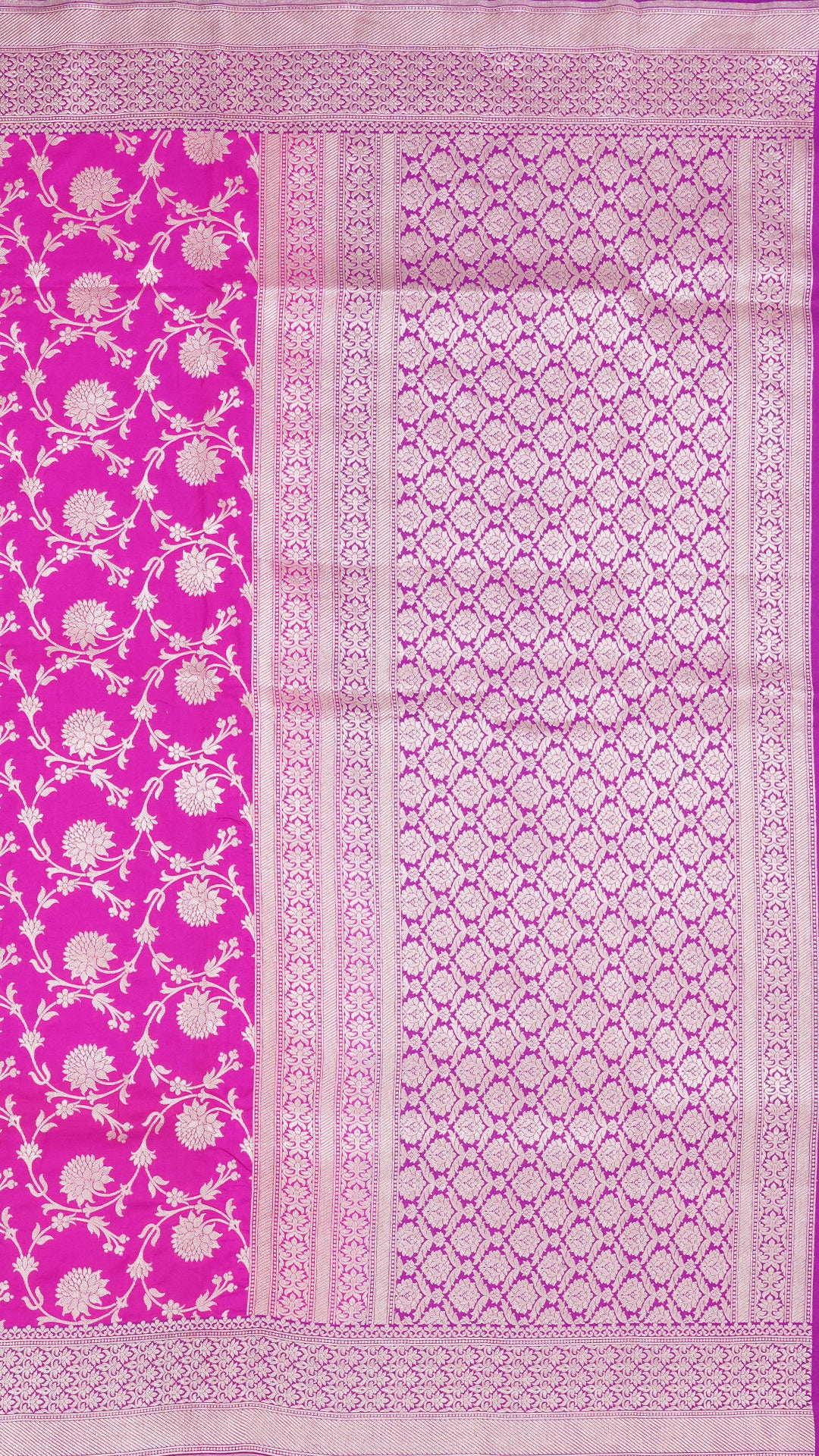 Dark Pink Banaras Silk Saree with Magenta Zari Border â€“ Vaarahi Silks