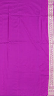 Dark Pink Banaras Silk Saree with Magenta Zari Border â€“ Vaarahi Silks