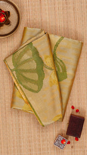 Gold Kanchipuram Saree with Contrast Brocade