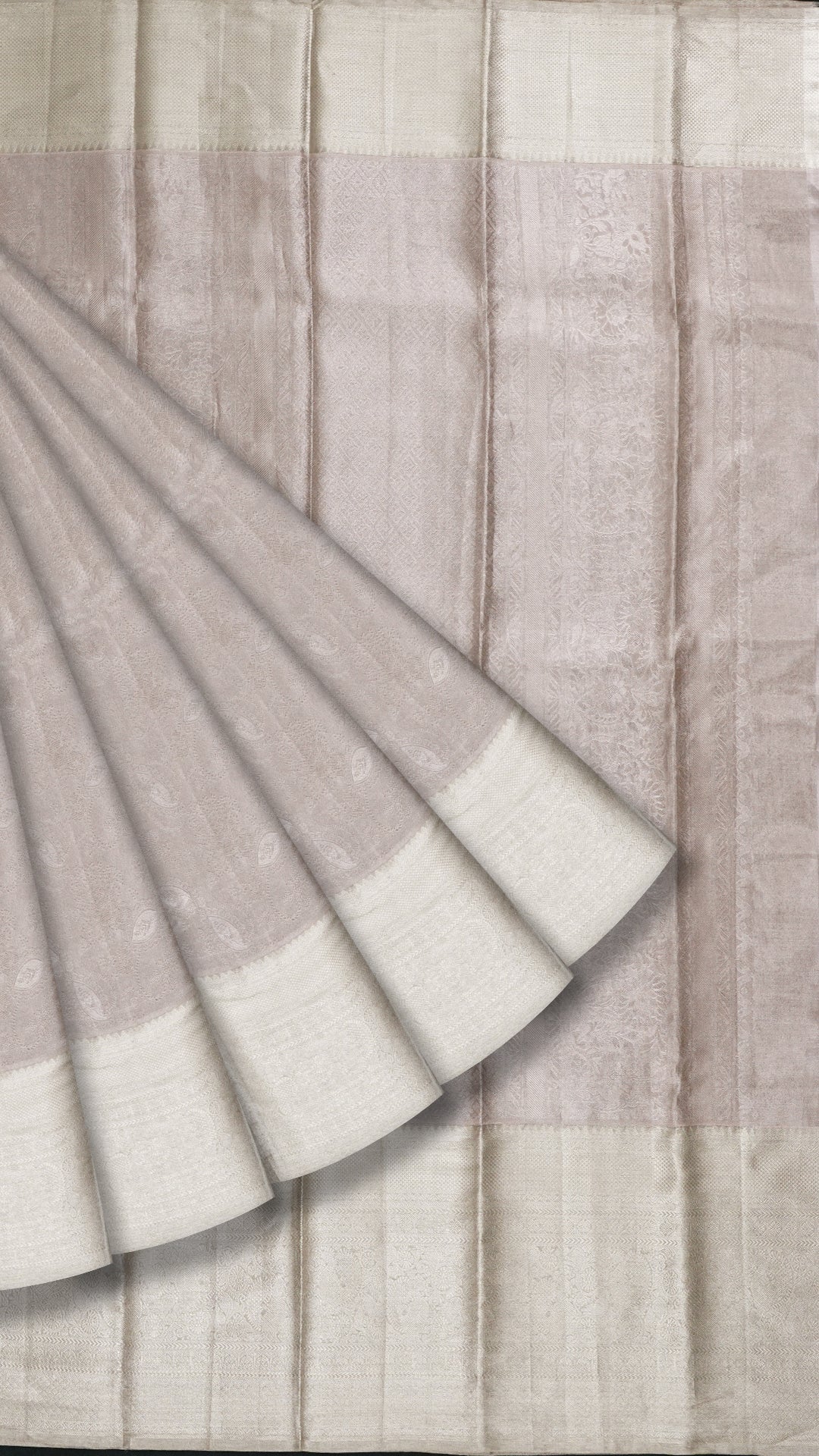 Grey and Silver Kanchi Pattu Saree for Sophisticated Looks