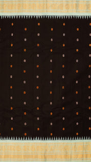 Black Gadwal Silk Saree with Powder Blue Contrast Border