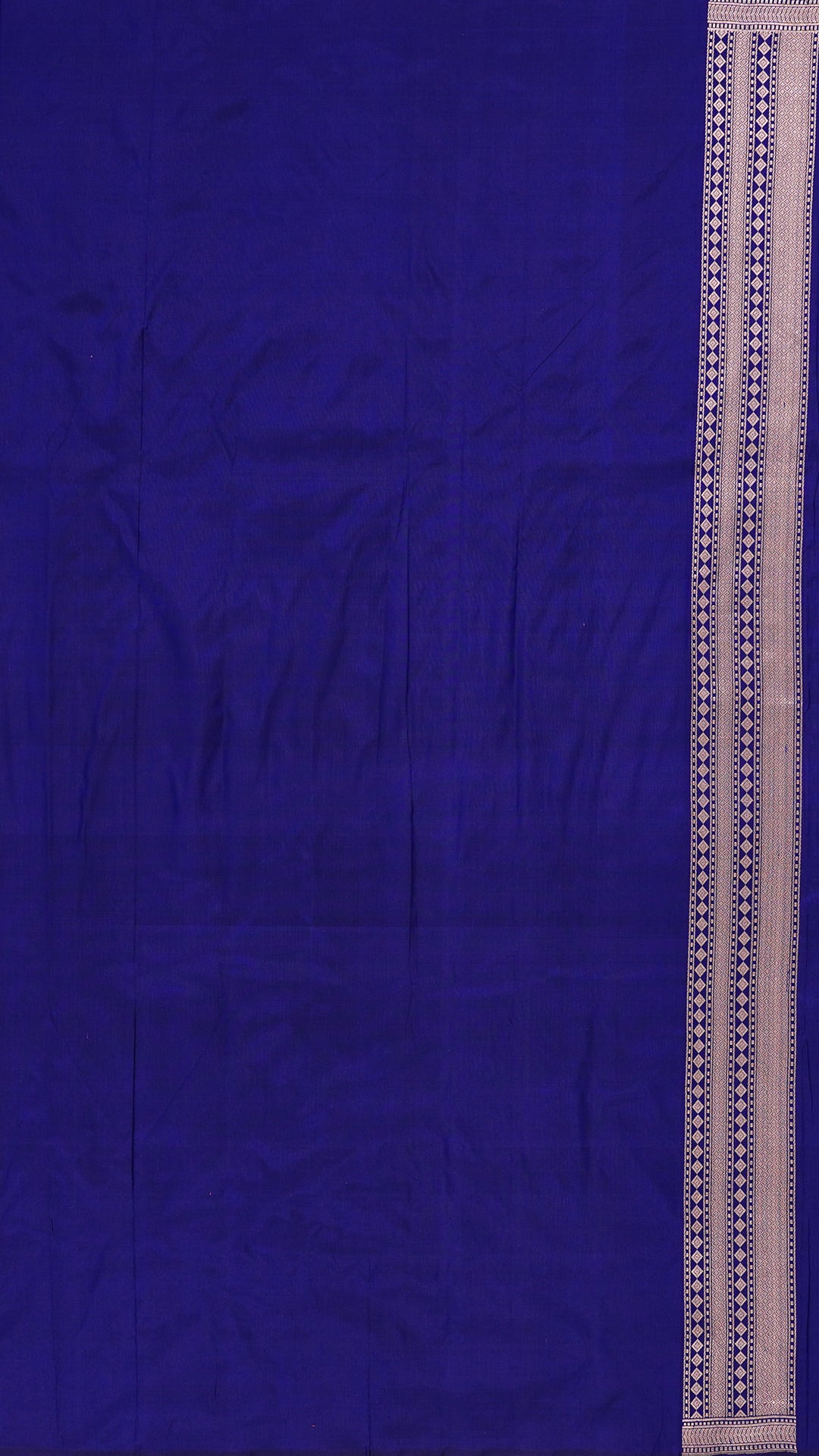 Navy Blue Banaras Saree with Half & Half Design