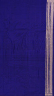 Navy Blue Banaras Saree with Half & Half Design