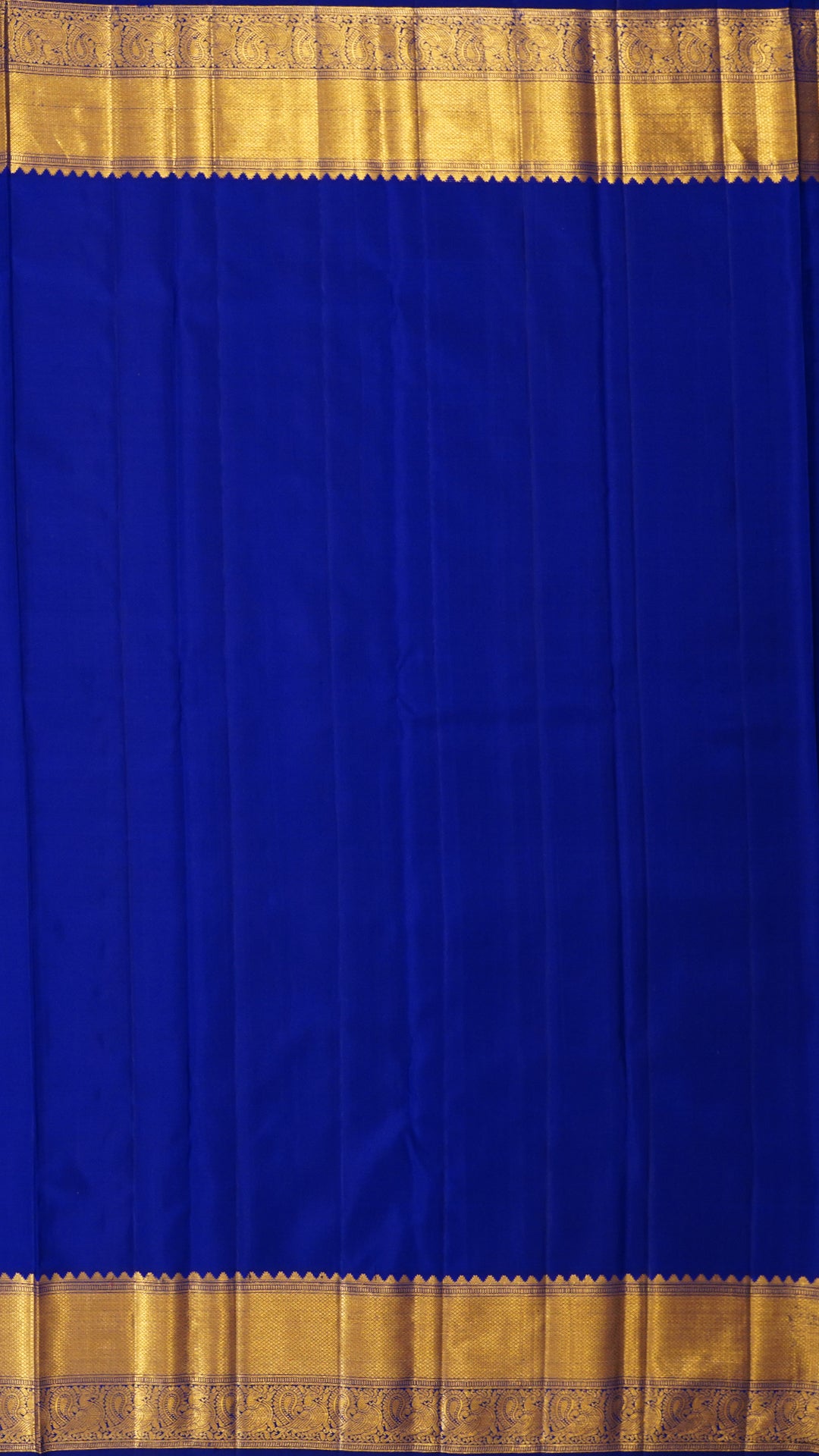 Orange Kanchipuram Silk Saree with Navy Blue Pallu