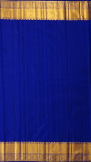 Orange Kanchipuram Silk Saree with Navy Blue Pallu