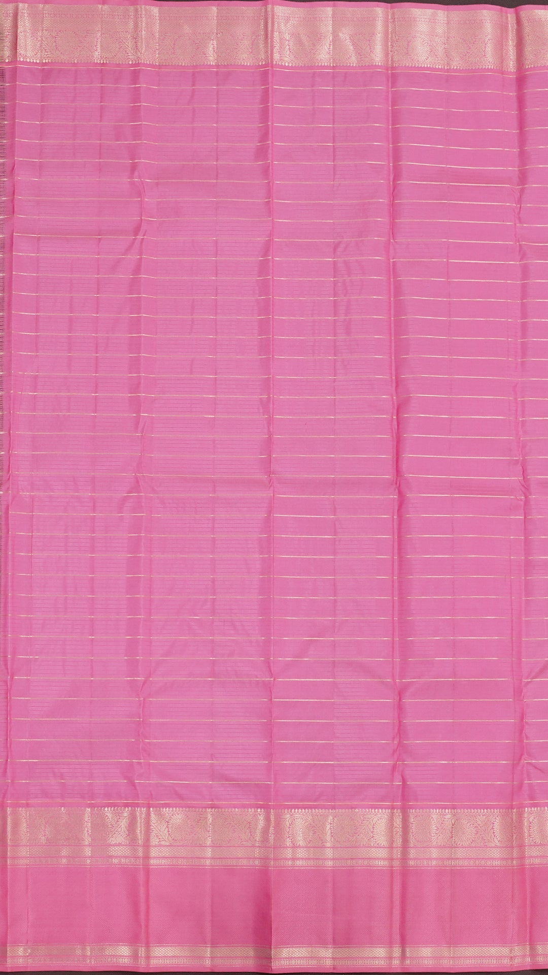Mauve Kanchi Pattu Silk Saree with Medium Silver Contrast Bentex Border