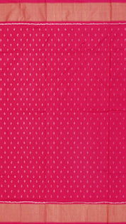 Coco Brown Ikkat Silk Saree with Pink Contrast