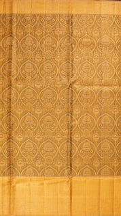 Light Olive Kanchipuram Saree with Zari Border