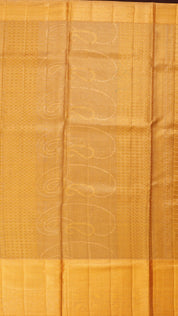 Light Olive Kanchipuram Saree with Zari Border