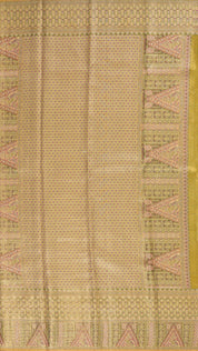Purple Kanchipuram Saree with Geometric & Floral Design