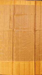 Light Olive Kanchipuram Saree with Zari Border