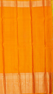 Bright Pink Kanchipuram Saree with Zari Border