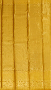 Golden All Over Silver Zari Kanchi Pattu Saree with Self Tissue Border