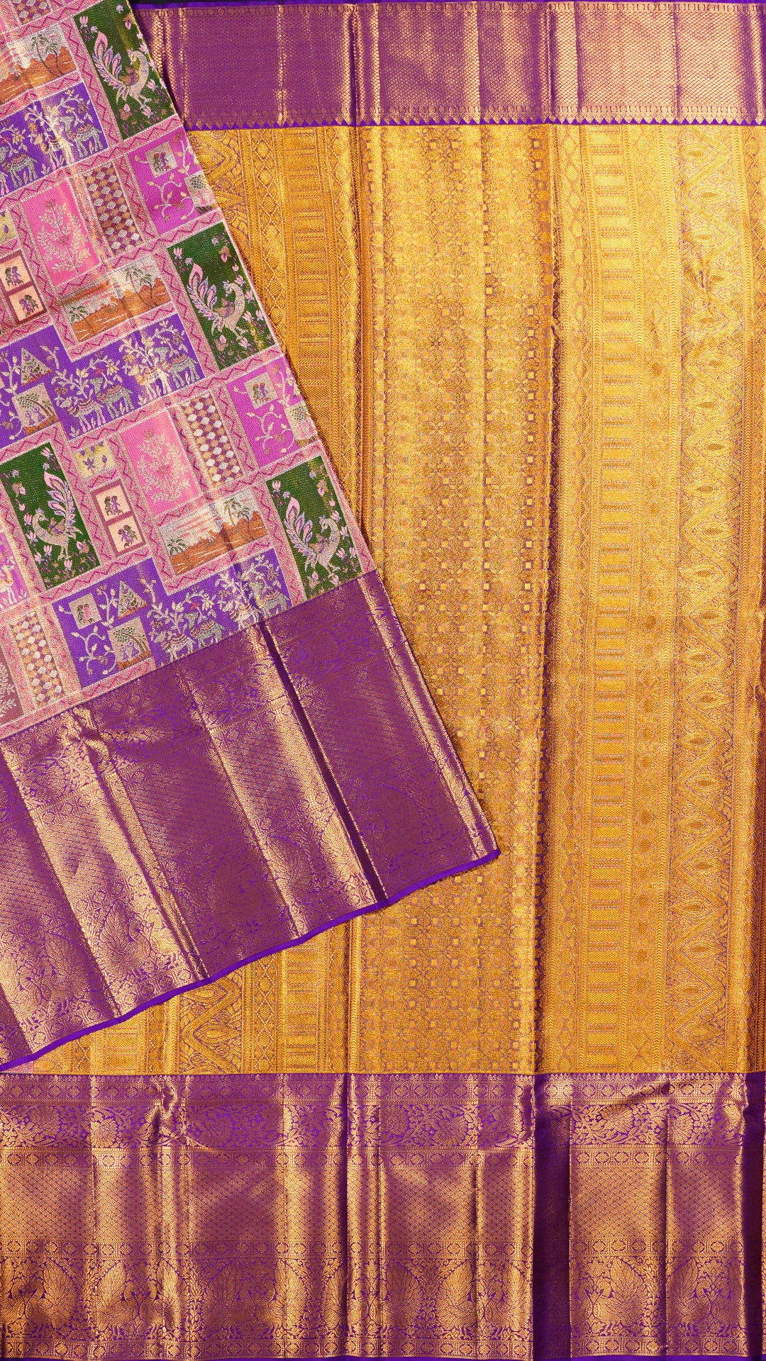 Multi Colour Kanchipattu Silk Saree Zari Border