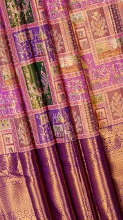 Multi Colour Kanchipattu Silk Saree Zari Border